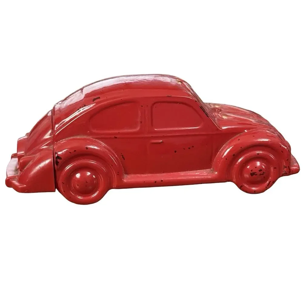 Avon Vintage Volkswagon Bug Car Red Collectible Bottle Cologne Glass Empty
